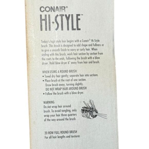 Conair Hi-Style Full Round Brush Purple Hairstyling Tool Vintage New Old Stock - Picture 5 of 5